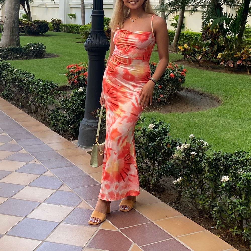 Tie dye maxi dress